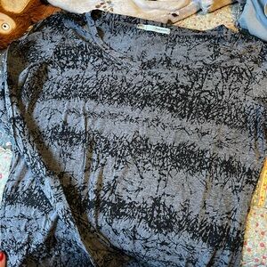 Maurices Charcoal and Black Abstract Top